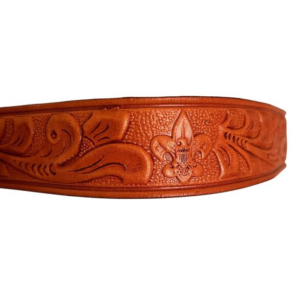 Boy Scouts of America Belt Buckle Removable Leather Belt 24 - Picture 3 of 4